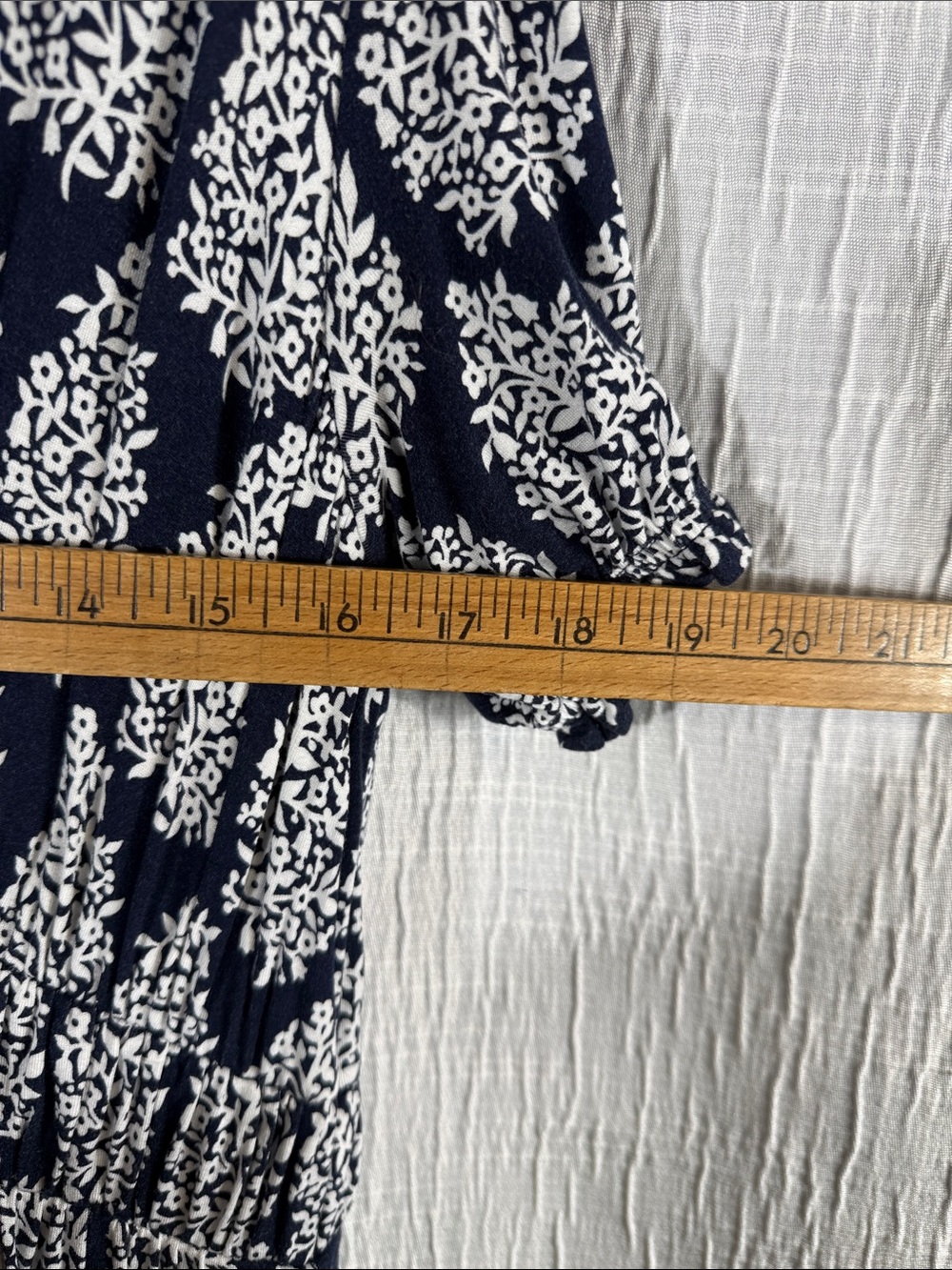 BODEN Rosanna Jersey Midi Tea Dress Sz 10 Blue French Navy Floret Paisley - Picture 9 of 9